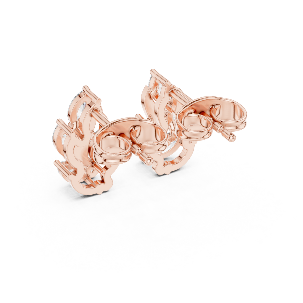 0.45 CT Marquise Diamond Nature Leaf Stud Earrings