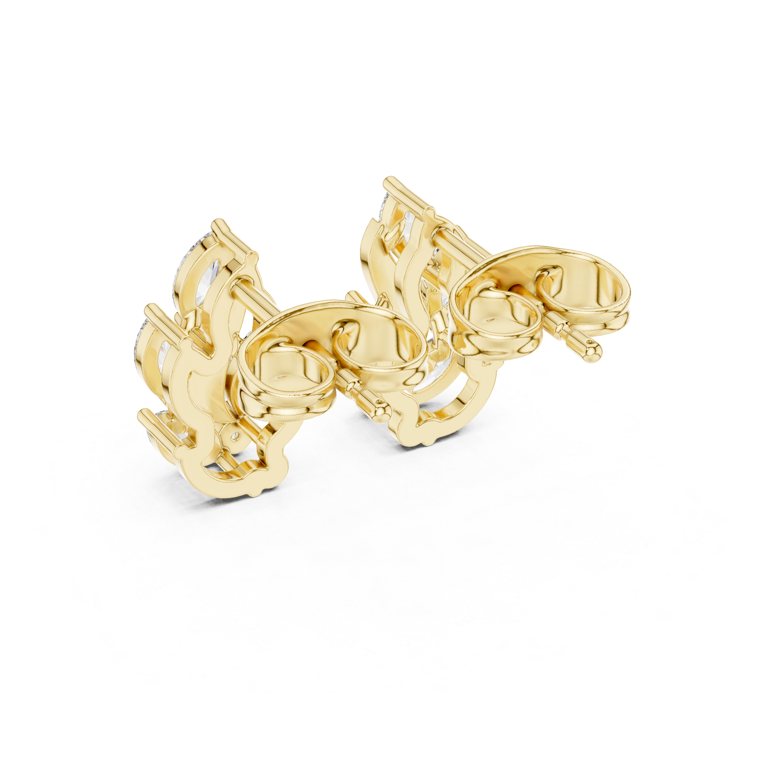 0.45 CT Marquise Diamond Nature Leaf Stud Earrings