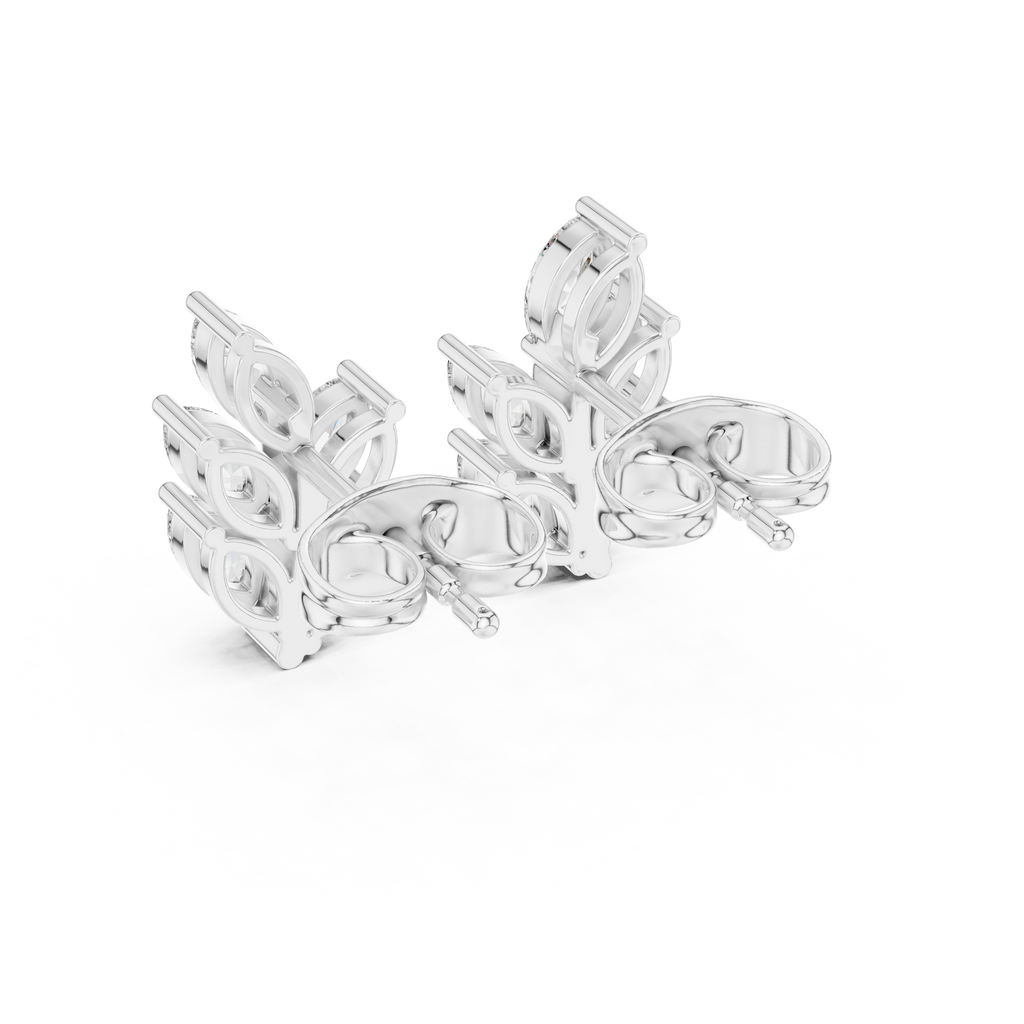 0.56 CT Marquise Cut Diamond Leaf Stud Earrings