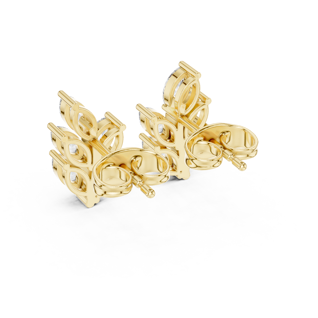 0.56 CT Marquise Cut Diamond Leaf Stud Earrings