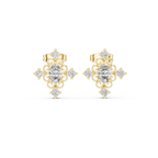 0.73 CT Oval & Round Vintage Diamond Stud Earrings