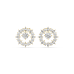 1.53 CT Round & Marquise Sunburst Diamond Stud Earrings