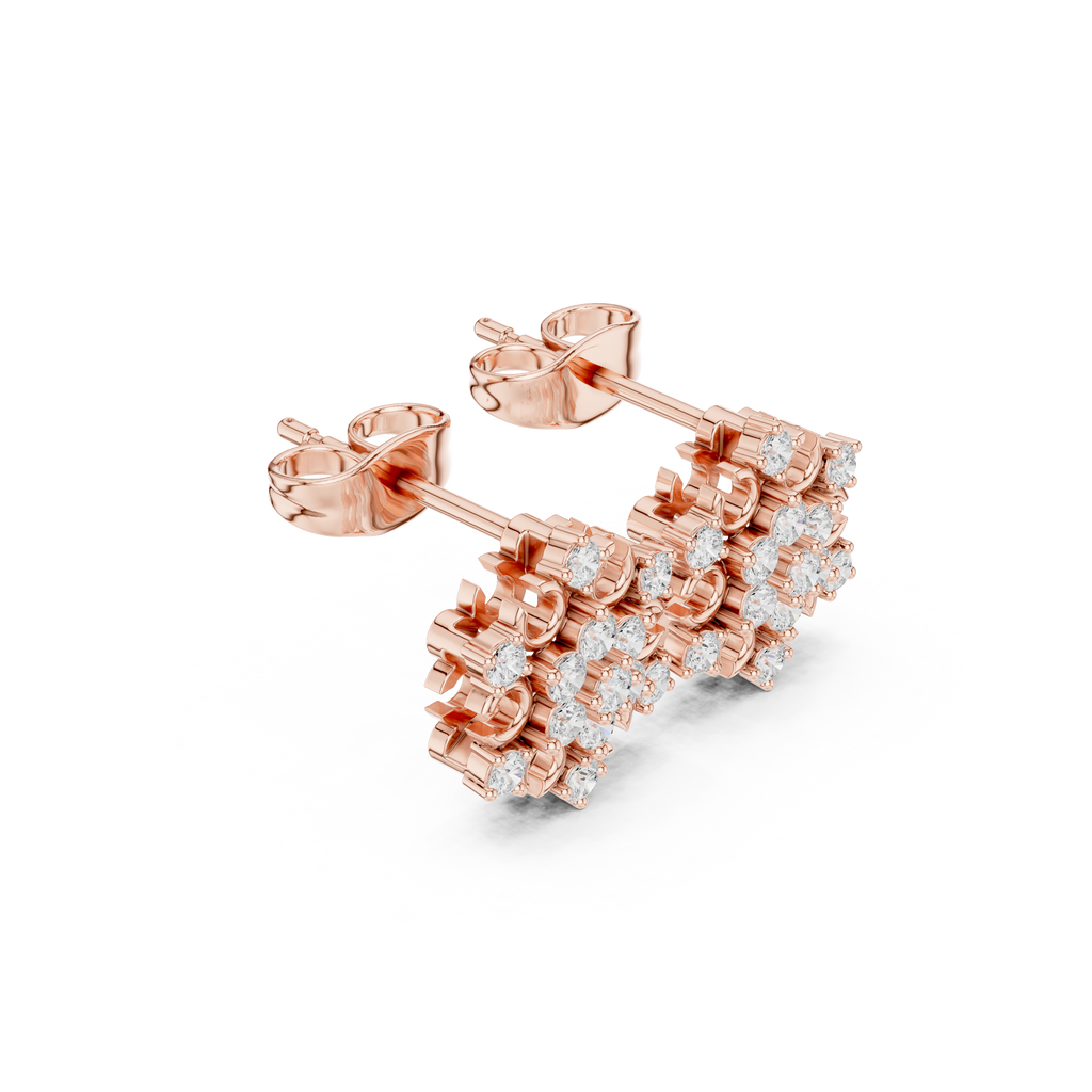 0.43 CT Snowflake Cluster Diamond Stud Earrings