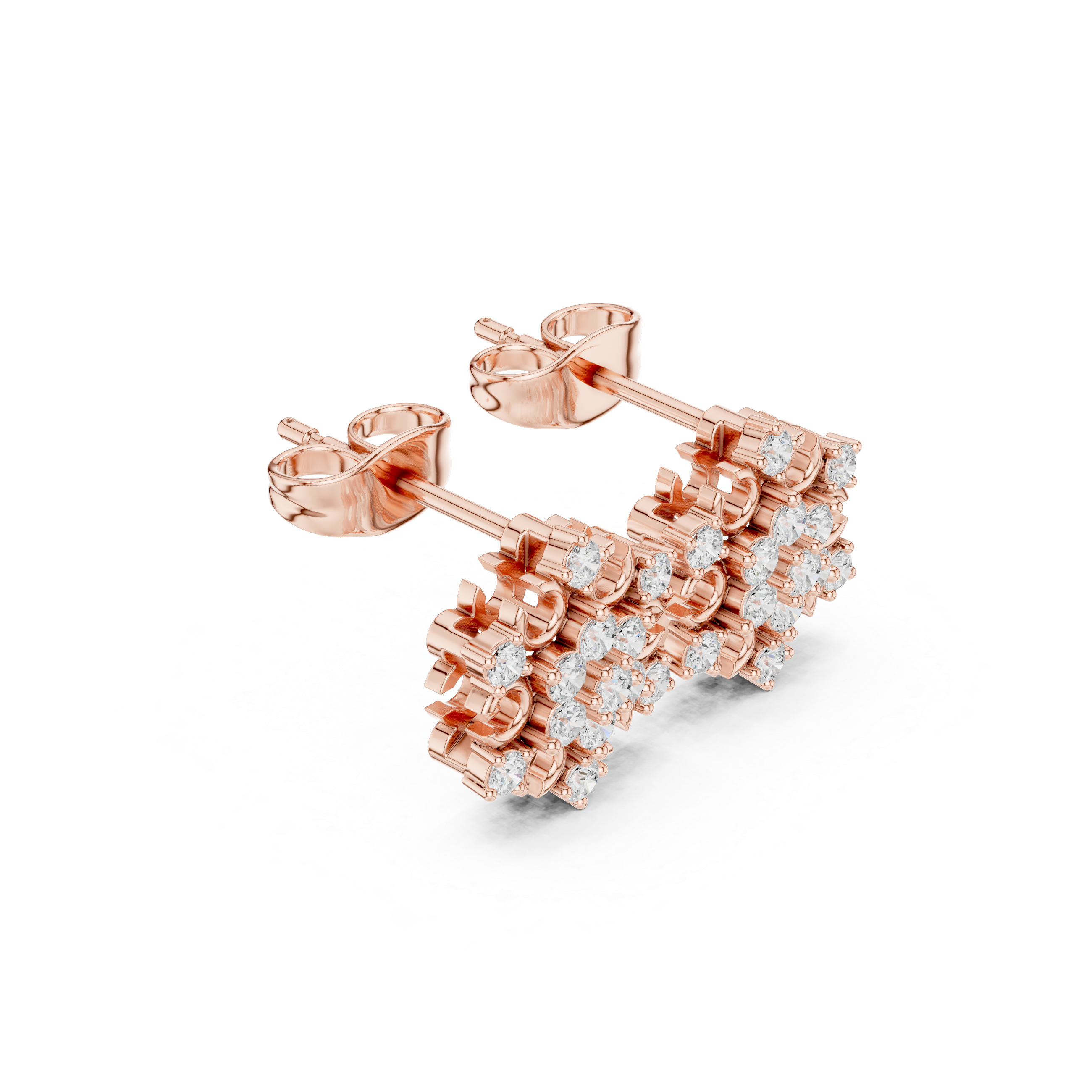 0.43 CT Snowflake Cluster Diamond Stud Earrings