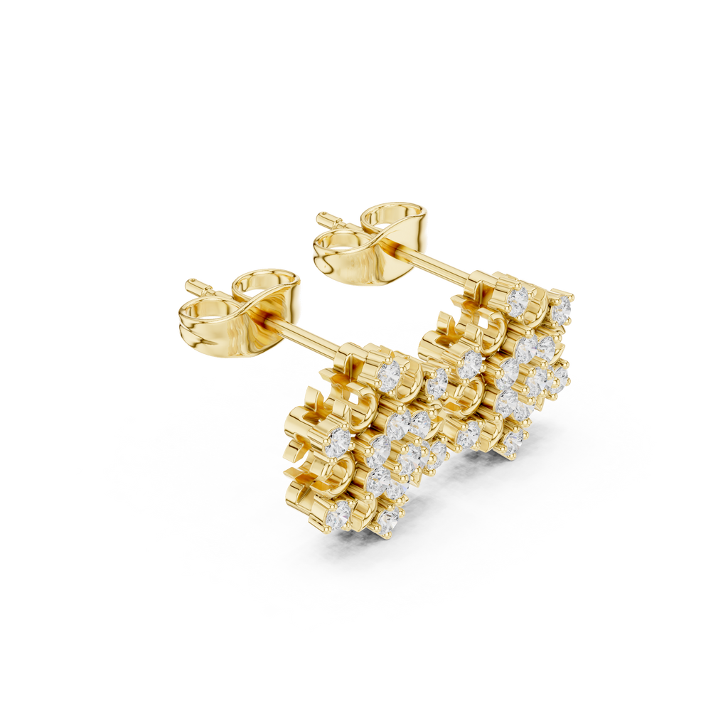 0.43 CT Snowflake Cluster Diamond Stud Earrings