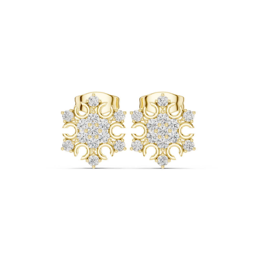 0.43 CT Snowflake Cluster Diamond Stud Earrings