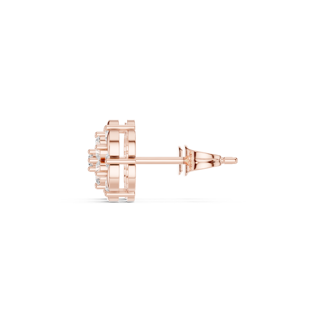 0.47 CT Round Cluster Diamond Stud Earrings