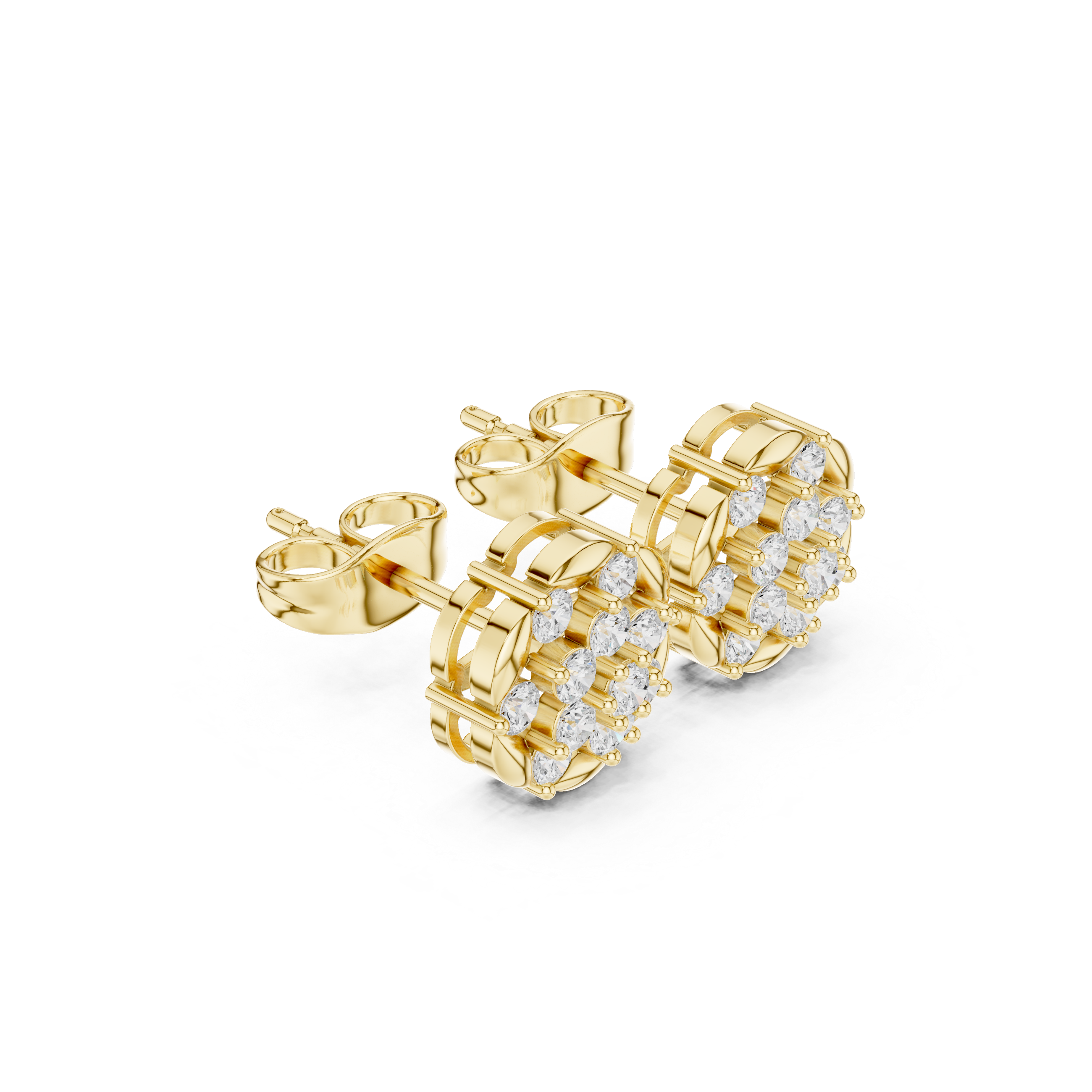 0.47 CT Round Cluster Diamond Stud Earrings