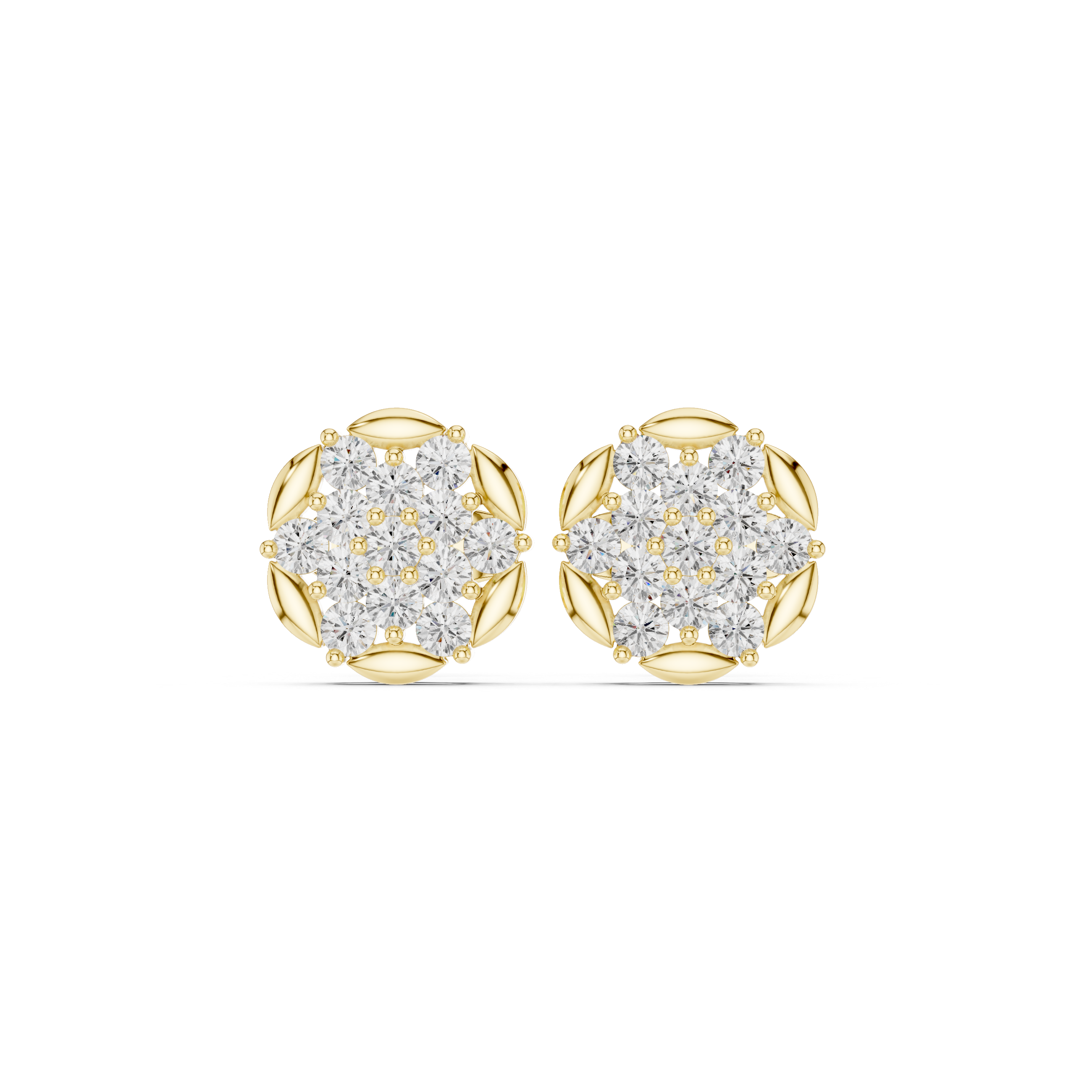 0.47 CT Round Cluster Diamond Stud Earrings