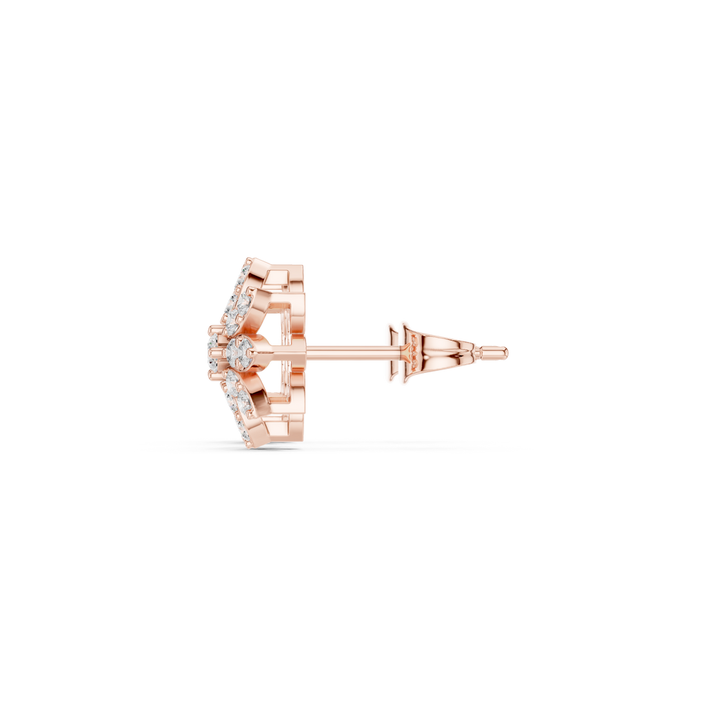 0.89 CT Floral Pear Diamond Stud Earrings
