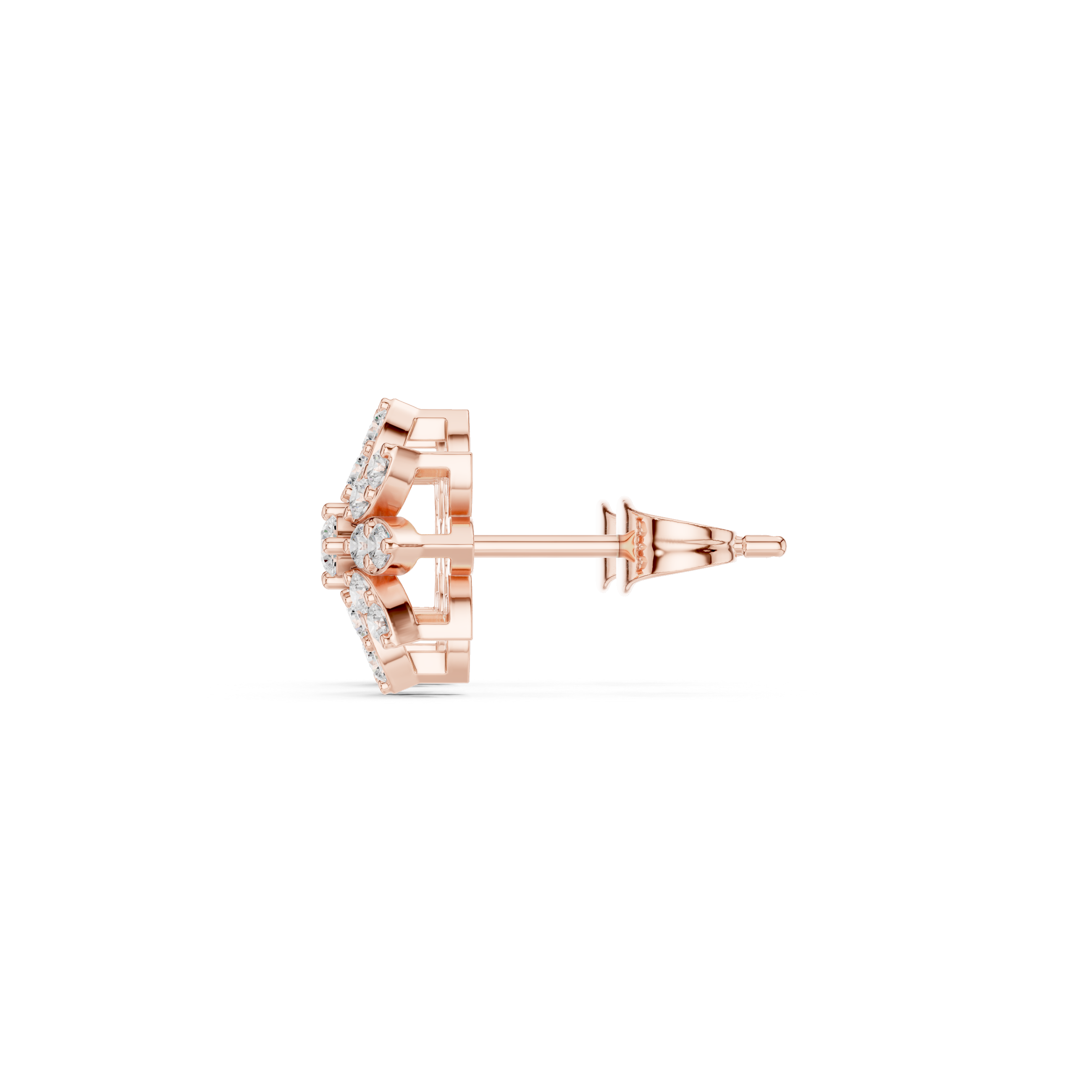 0.89 CT Floral Pear Diamond Stud Earrings