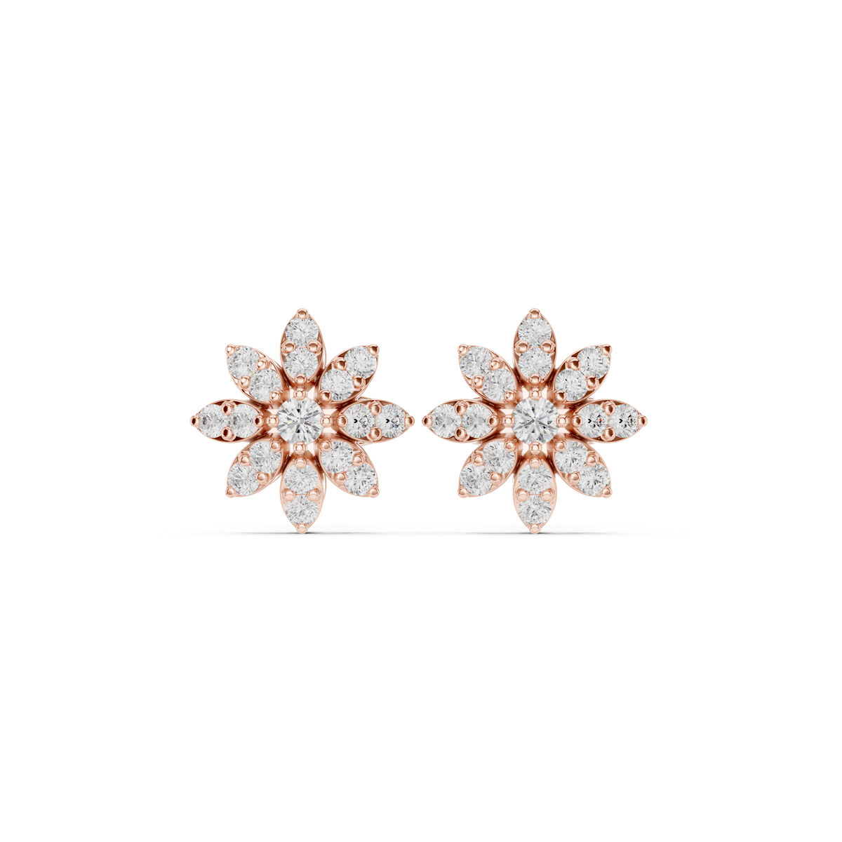 Eternal Blossom Diamond Earrings, gallery image — Jewelix Atelier