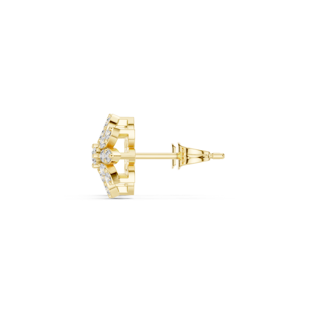 0.89 CT Floral Pear Diamond Stud Earrings