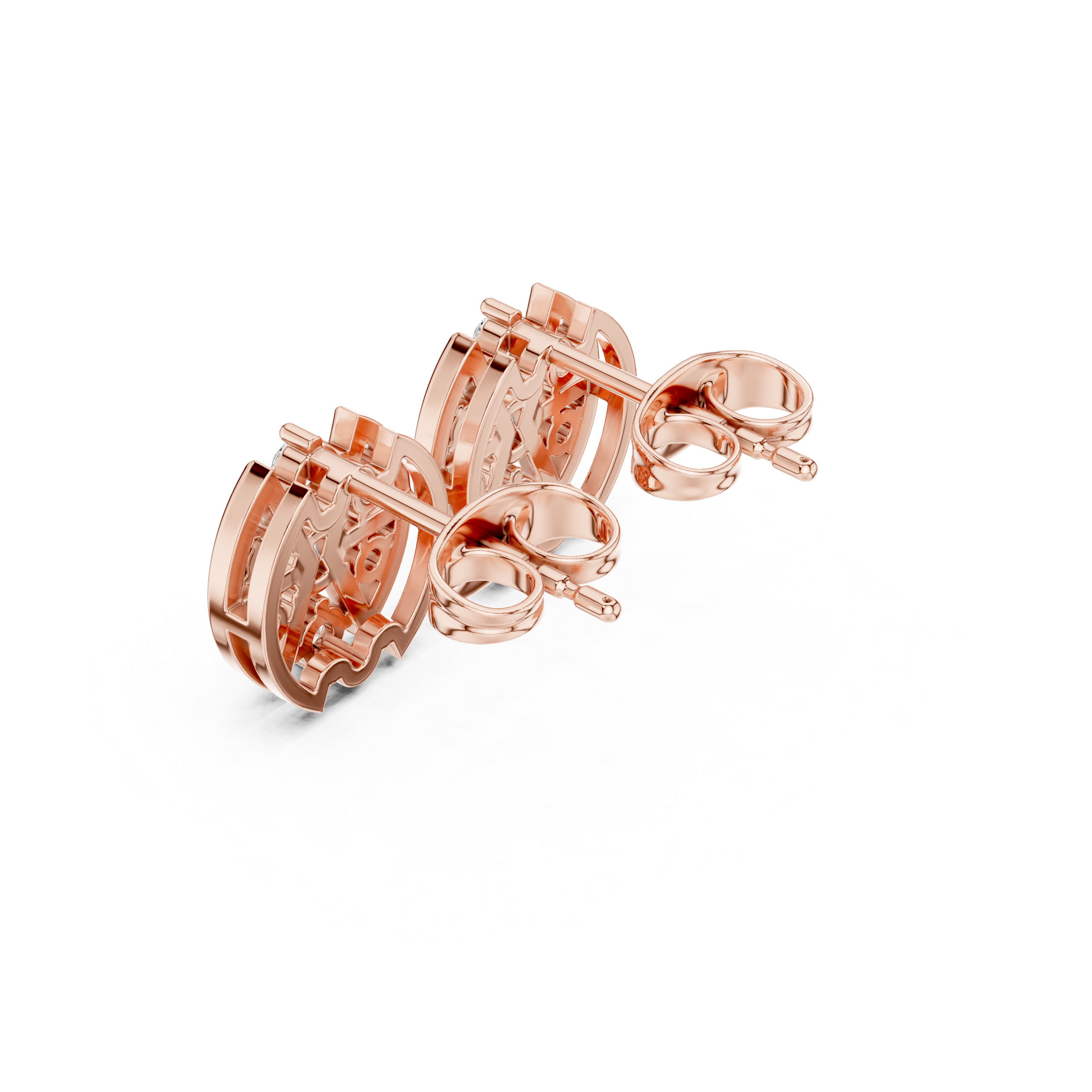 0.41 CT Floral Diamond Stud Earrings