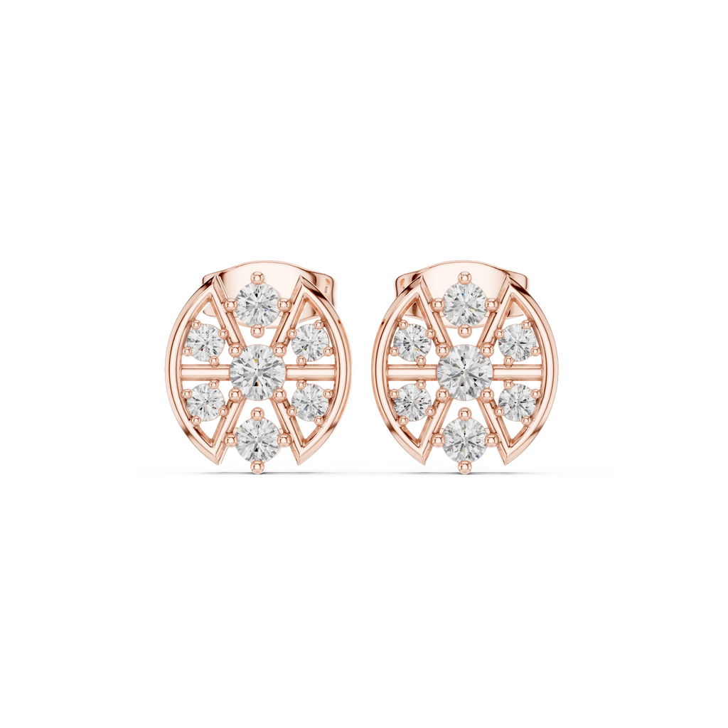 0.41 CT Floral Diamond Stud Earrings