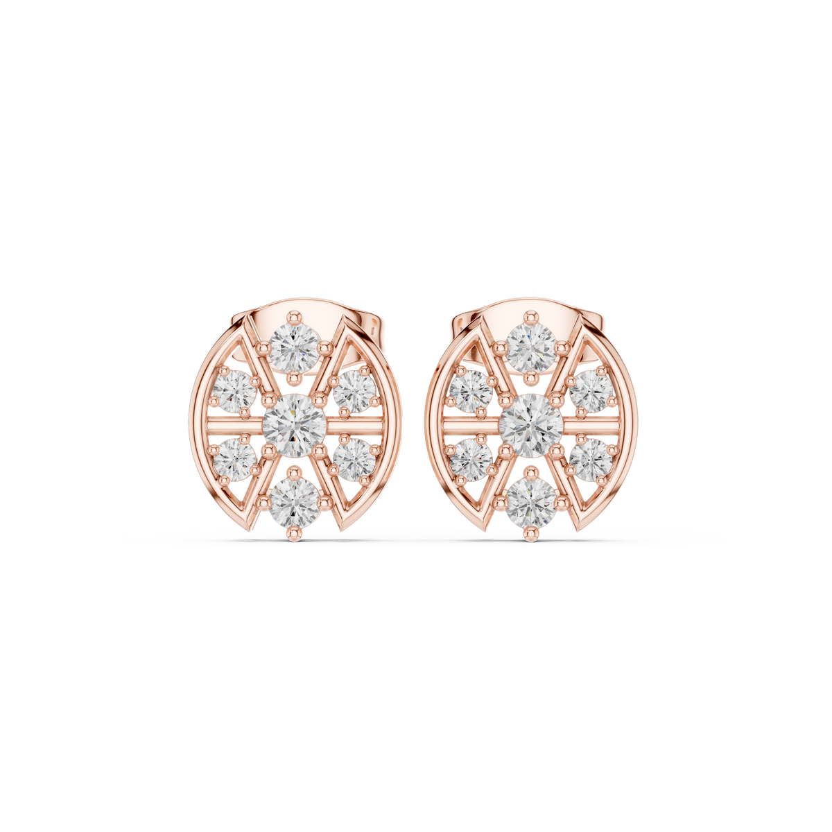 Floral Diamond Stud Earrings, gallery image — Jewelix Atelier
