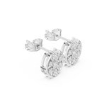 0.41 CT Floral Diamond Stud Earrings