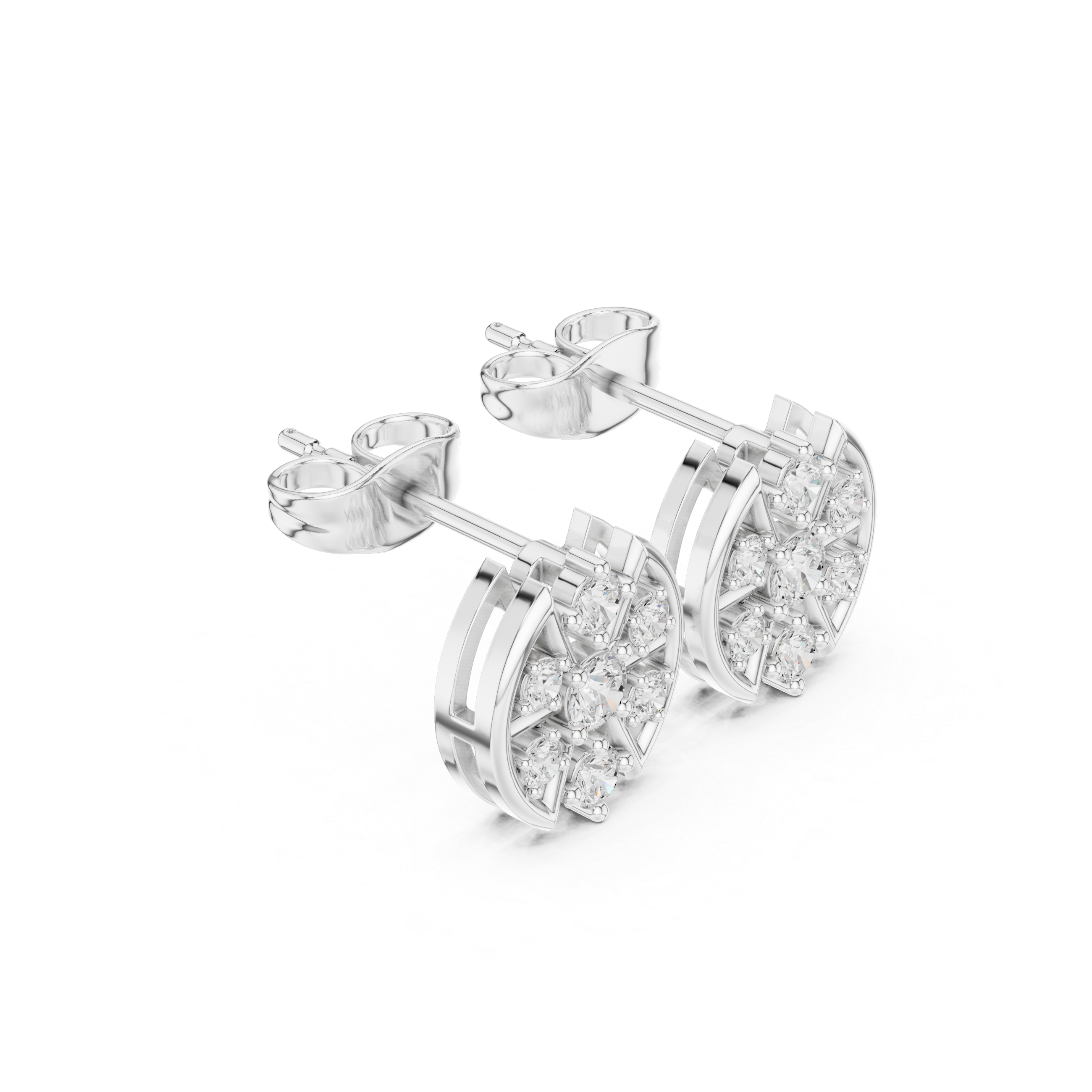 0.41 CT Floral Diamond Stud Earrings