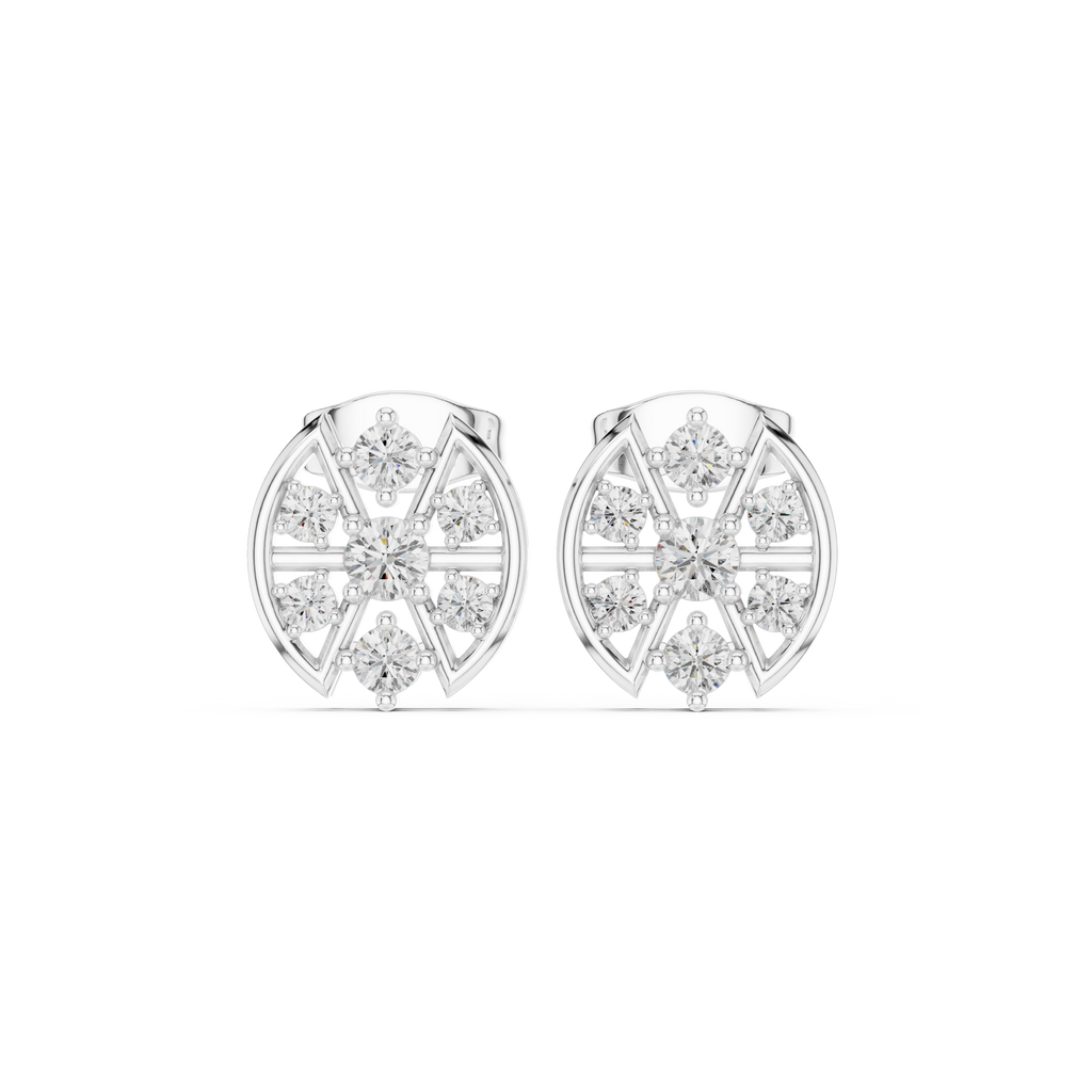 0.41 CT Floral Diamond Stud Earrings