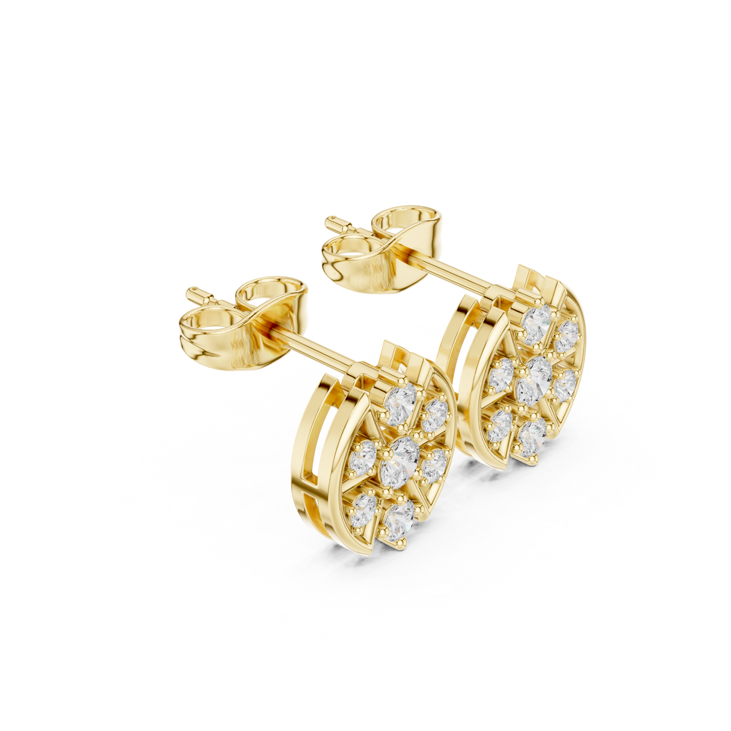 0.41 CT Floral Diamond Stud Earrings