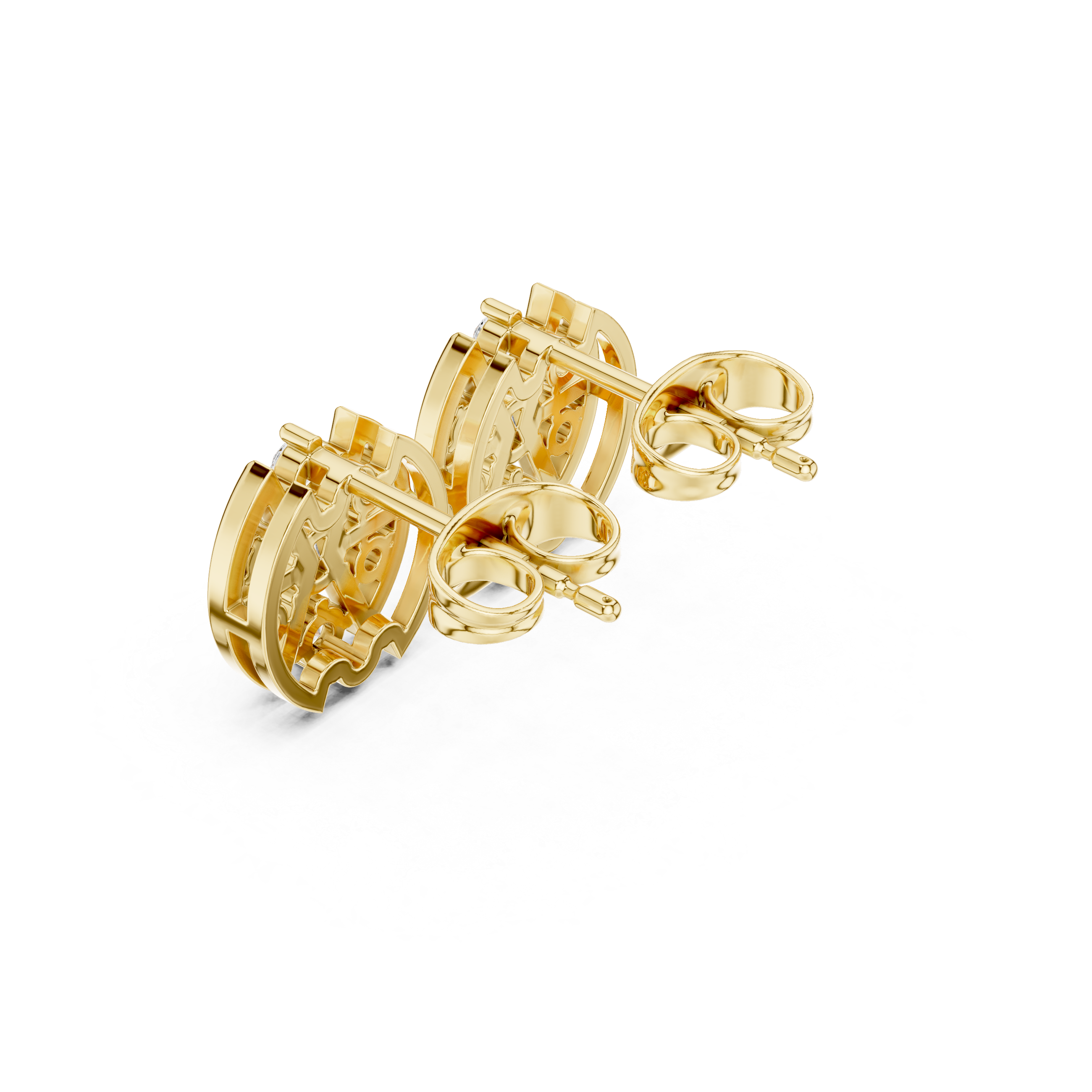 0.41 CT Floral Diamond Stud Earrings