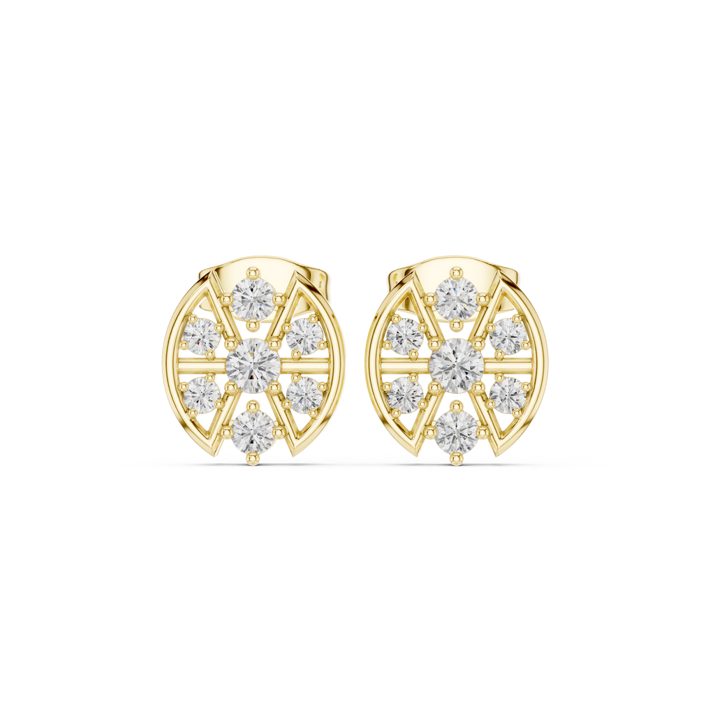 0.41 CT Floral Diamond Stud Earrings