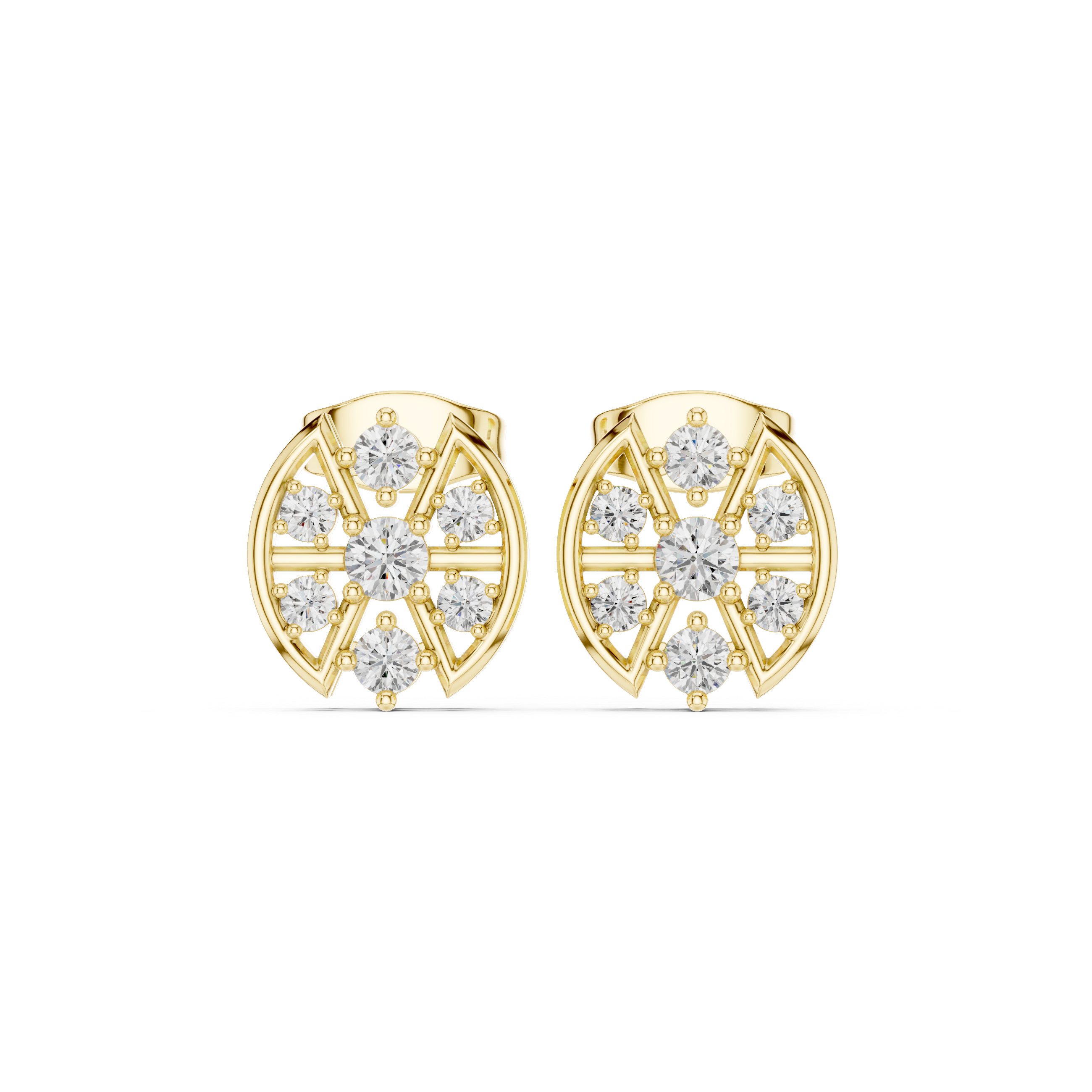 0.41 CT Floral Diamond Stud Earrings