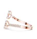 0.44 CTW Floral Marquise Diamond Bypass Ring