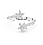 0.44 CTW Floral Marquise Diamond Bypass Ring