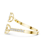 0.44 CTW Floral Marquise Diamond Bypass Ring