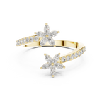 0.44 CTW Floral Marquise Diamond Bypass Ring