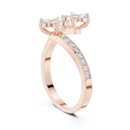 0.44 CTW Floral Marquise Diamond Bypass Ring