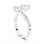 0.44 CTW Floral Marquise Diamond Bypass Ring