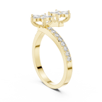 0.44 CTW Floral Marquise Diamond Bypass Ring