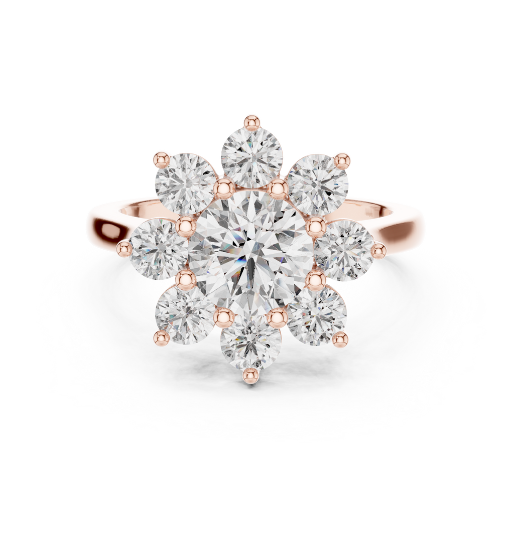 2.47 CT Floral Cluster Diamond Ring