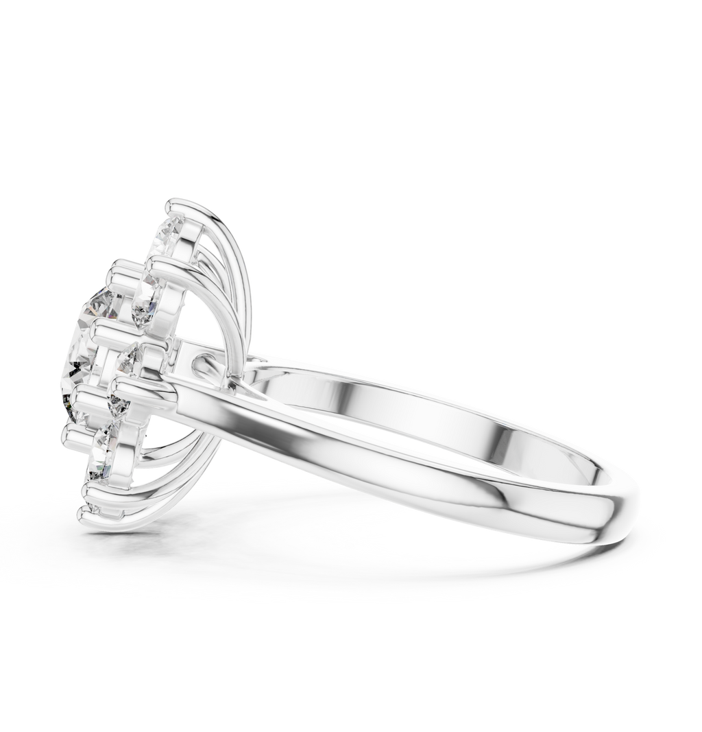 2.47 CT Floral Cluster Diamond Ring