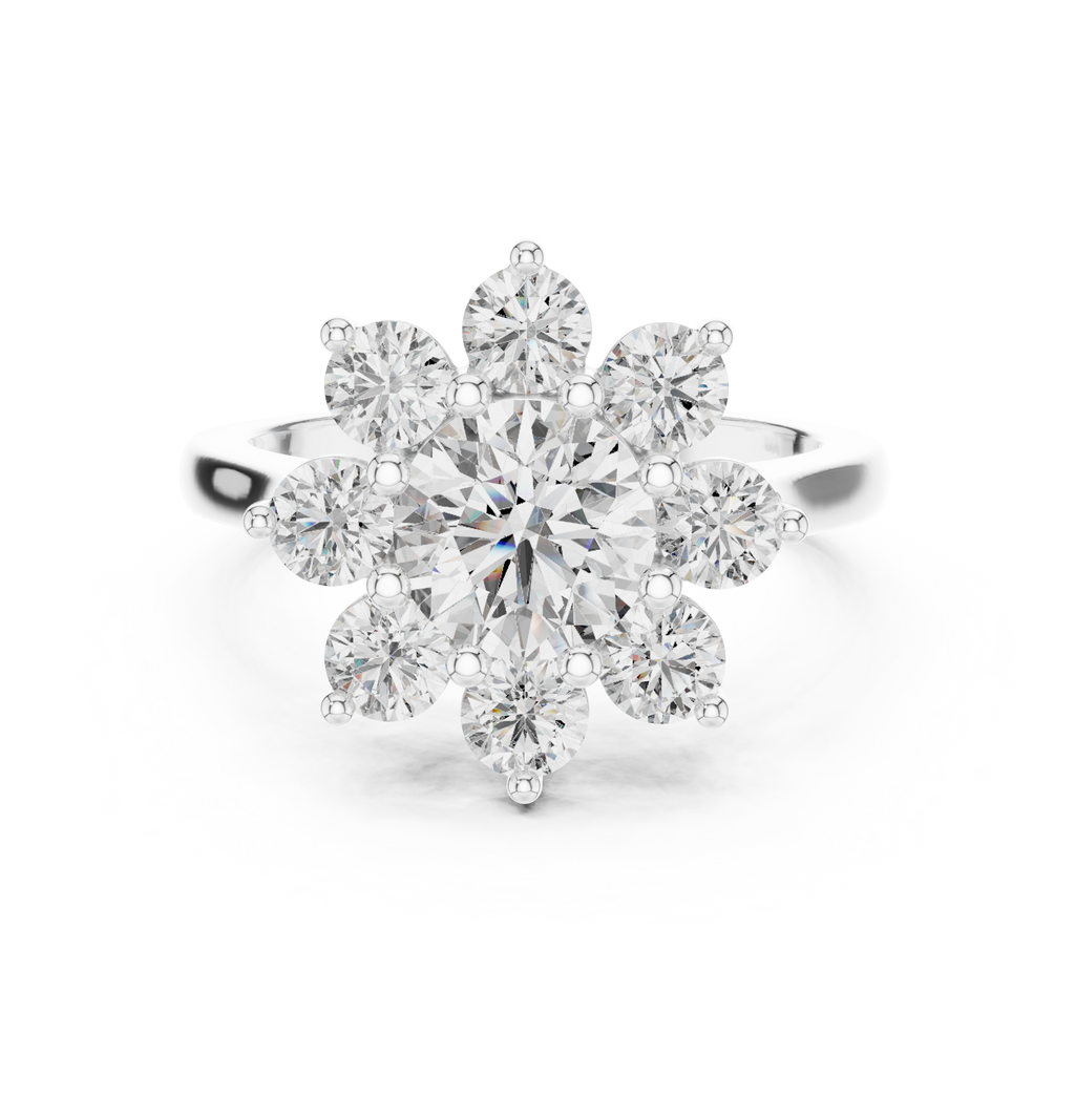 2.47 CT Floral Cluster Diamond Ring