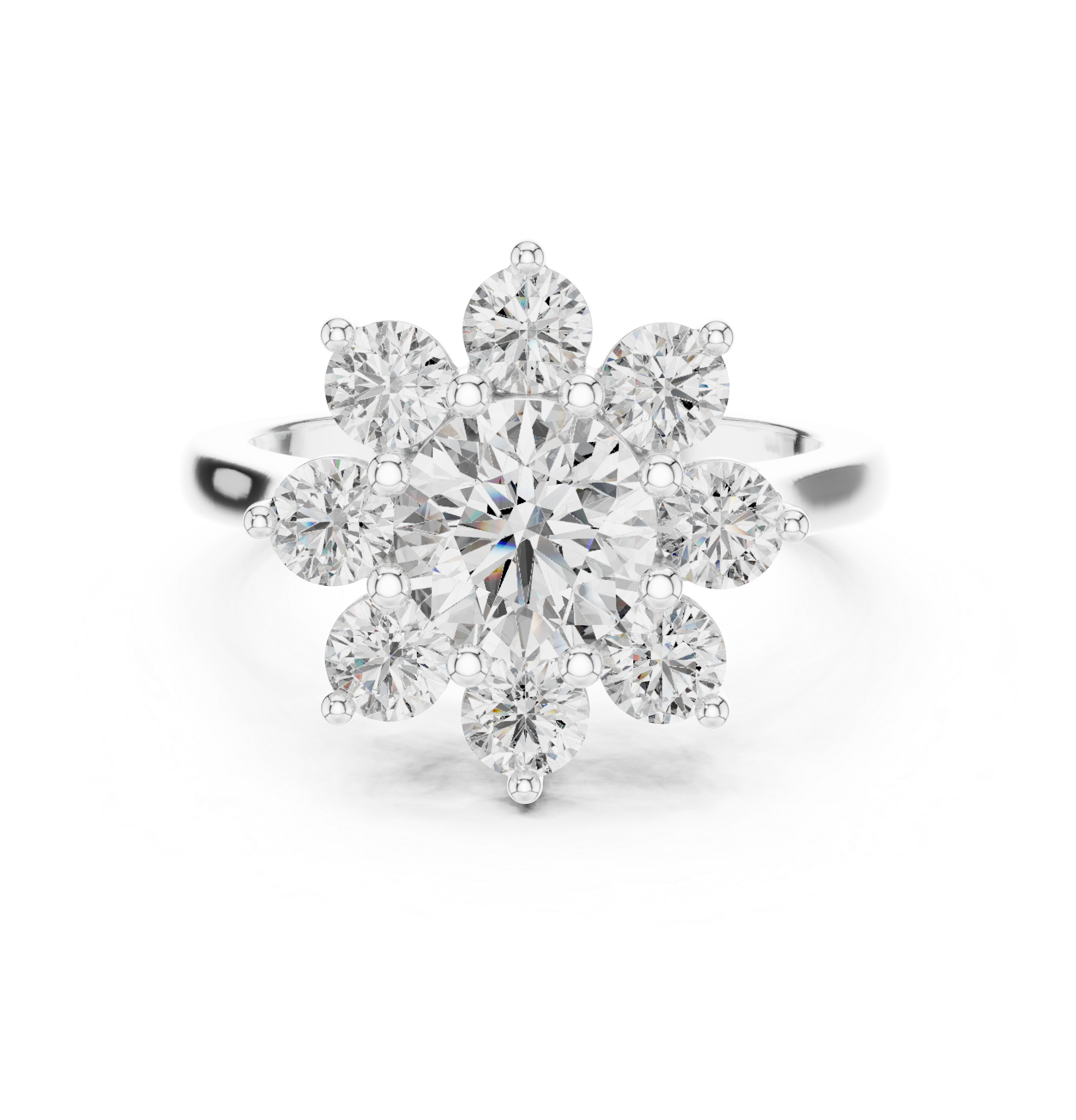 2.47 CT Floral Cluster Diamond Ring