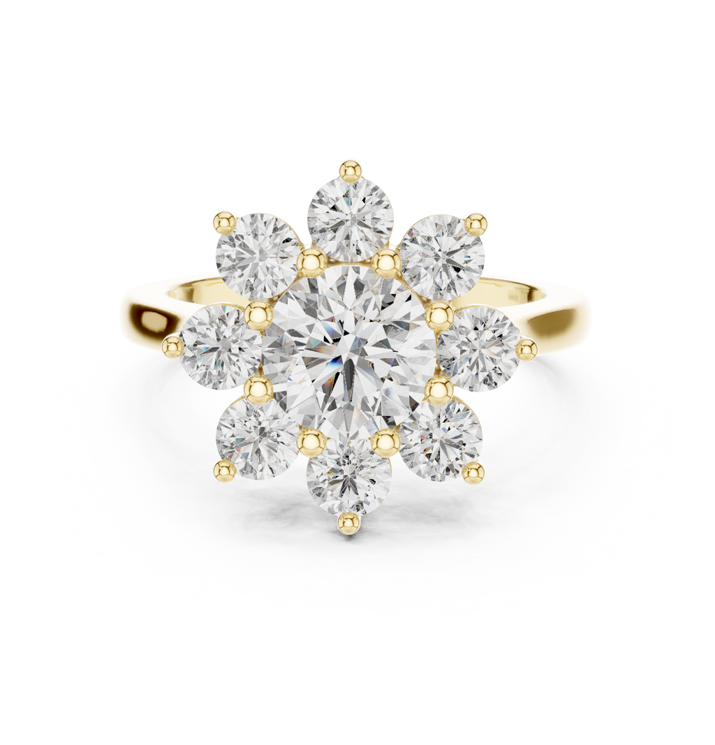 2.47 CT Floral Cluster Diamond Ring