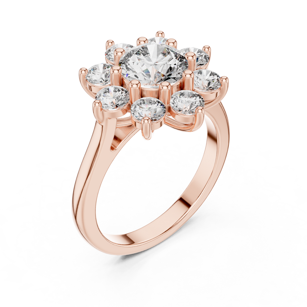 2.47 CT Floral Cluster Diamond Ring