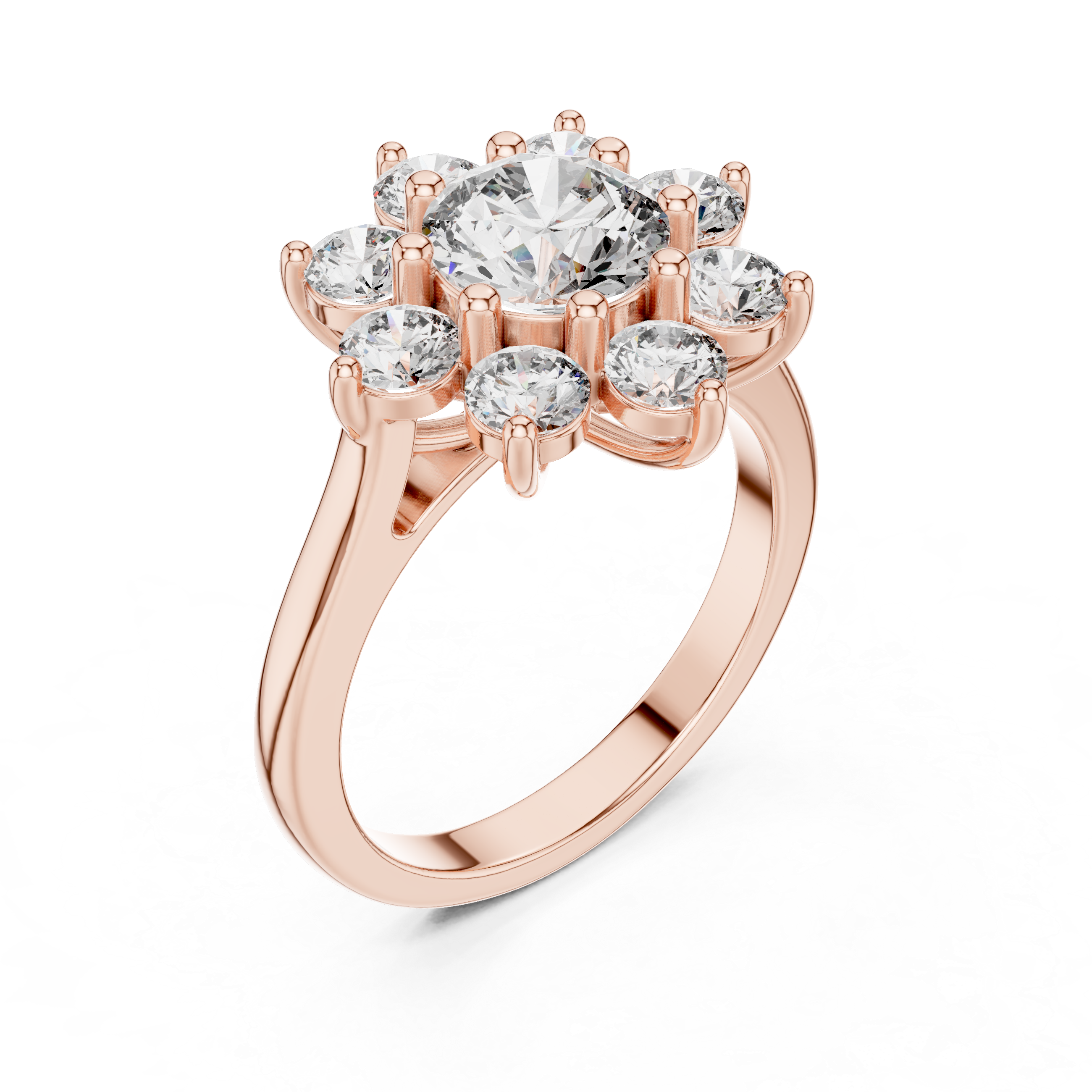2.47 CT Floral Cluster Diamond Ring