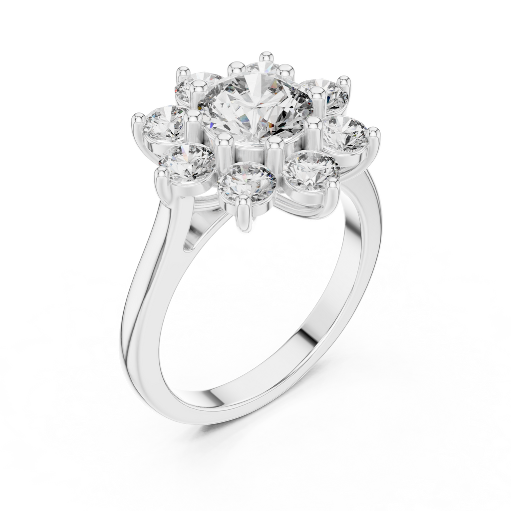 2.47 CT Floral Cluster Diamond Ring