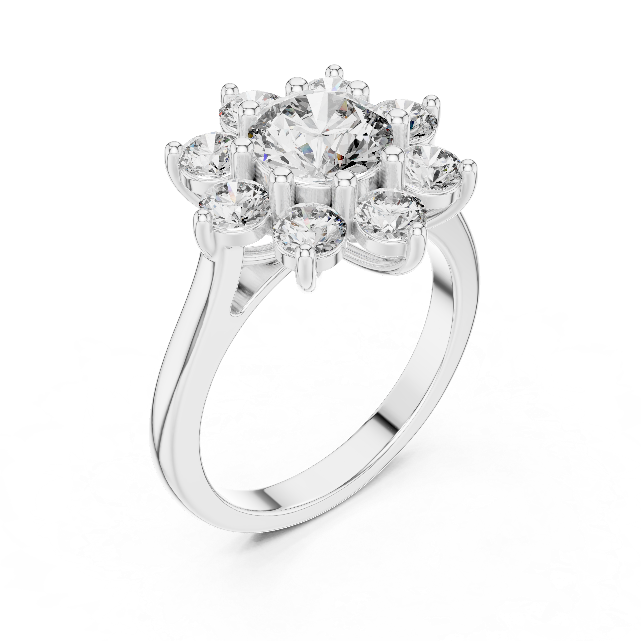 2.47 CT Floral Cluster Diamond Ring