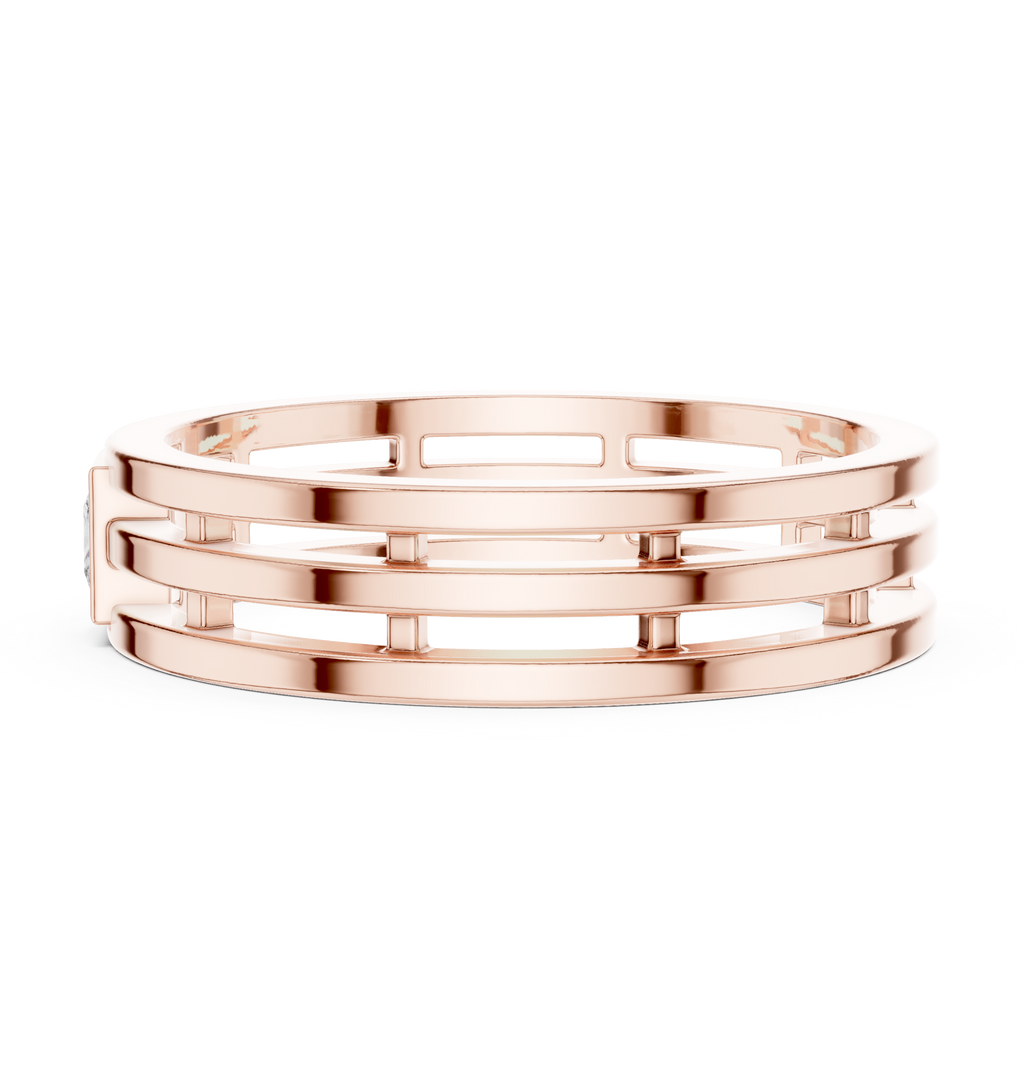 Modern Bezel Set Princess Diamond Band Ring