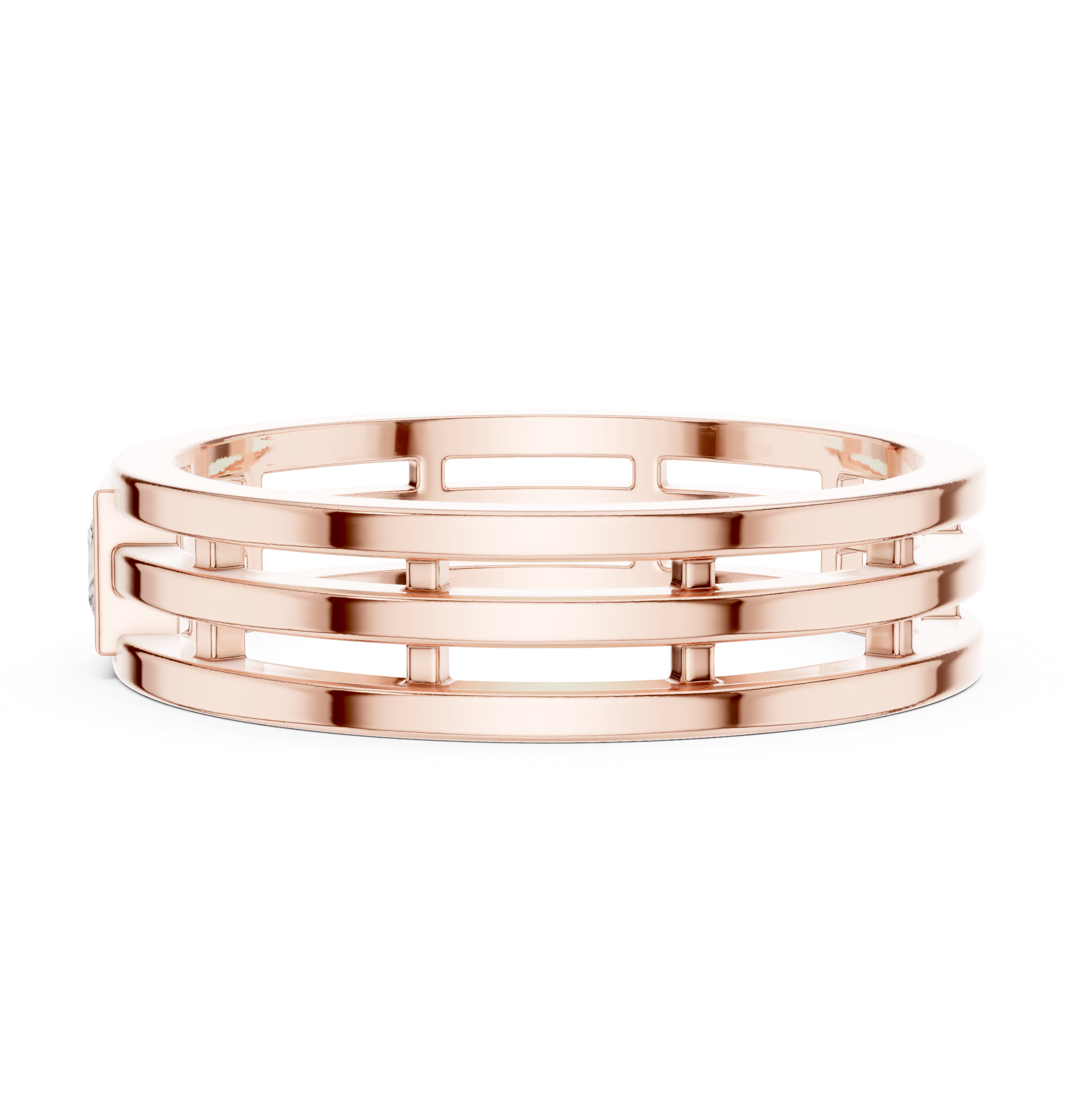 Modern Bezel Set Princess Diamond Band Ring