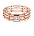 Modern Bezel Set Princess Diamond Band Ring