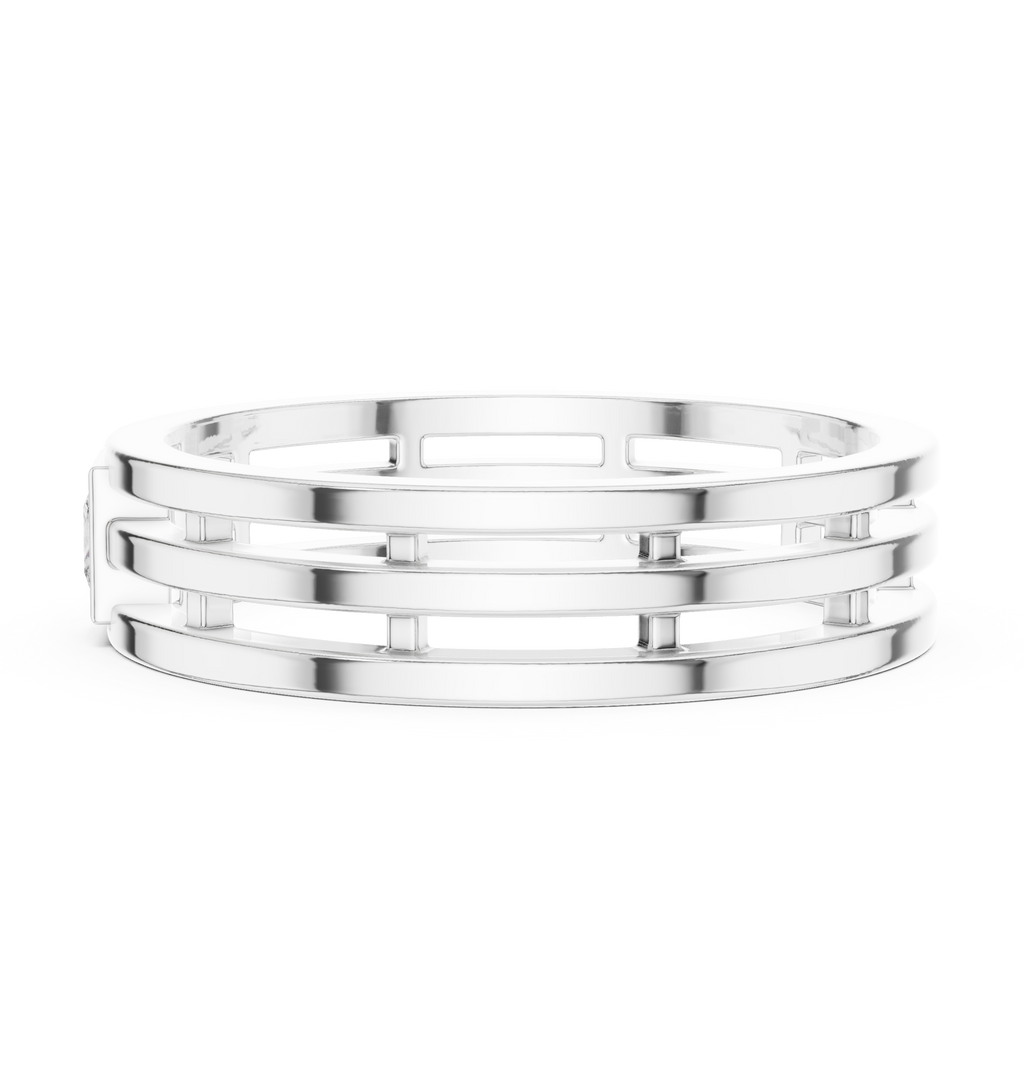 Modern Bezel Set Princess Diamond Band Ring