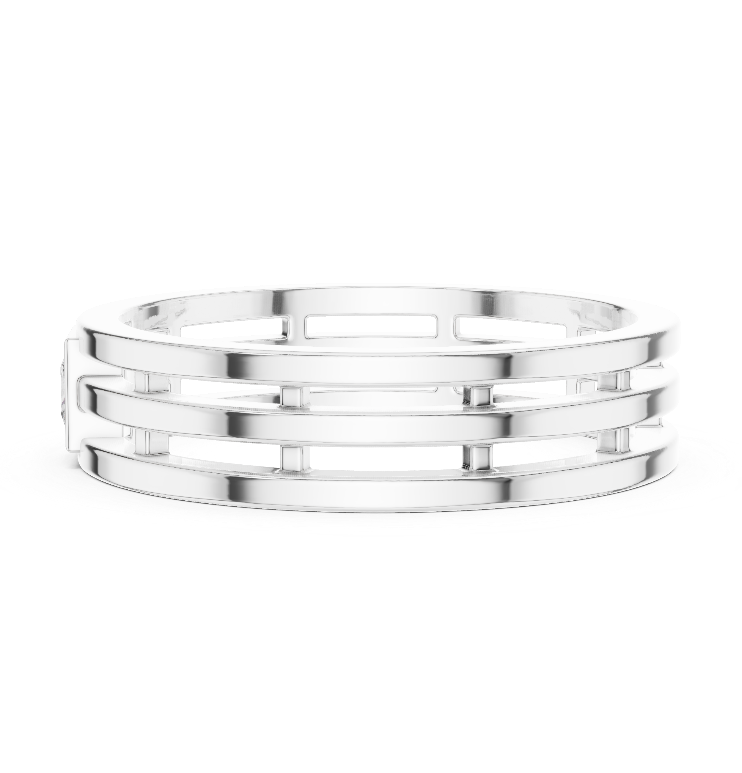 Modern Bezel Set Princess Diamond Band Ring