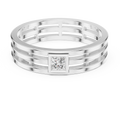 Modern Bezel Set Princess Diamond Band Ring