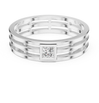 Modern Bezel Set Princess Diamond Band Ring